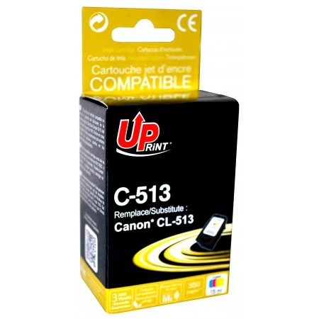 UPRINT CARTOUCHE REMANUFACTUREE CANON CL513-REMPLACE 2971B009 COULEUR -  Uprint