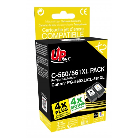 UPRINT PACK 2 CARTOUCHES REMANUFACTUREES CANON PG560/CL561XL