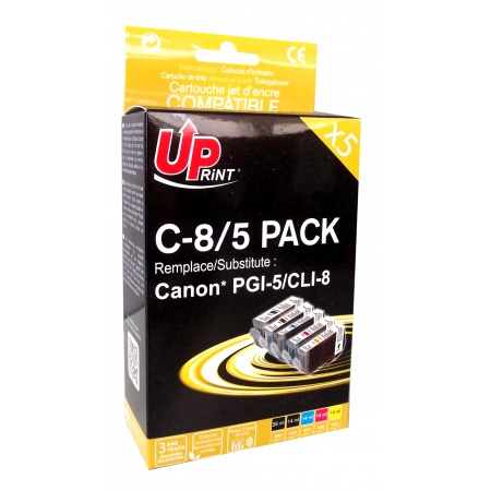 UPRINT PACK 5 CARTOUCHES COMPATIBLE CANON PGI5/CLI8 N/N/C/M/J - Uprint