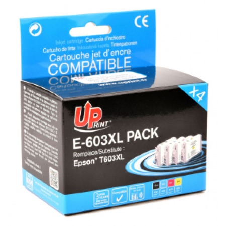 UPRINT PACK 4 CARTOUCHES COMPATIBLE EPSON 603XL-REMPLACE C13T03A64010  N/C/M/J - Uprint